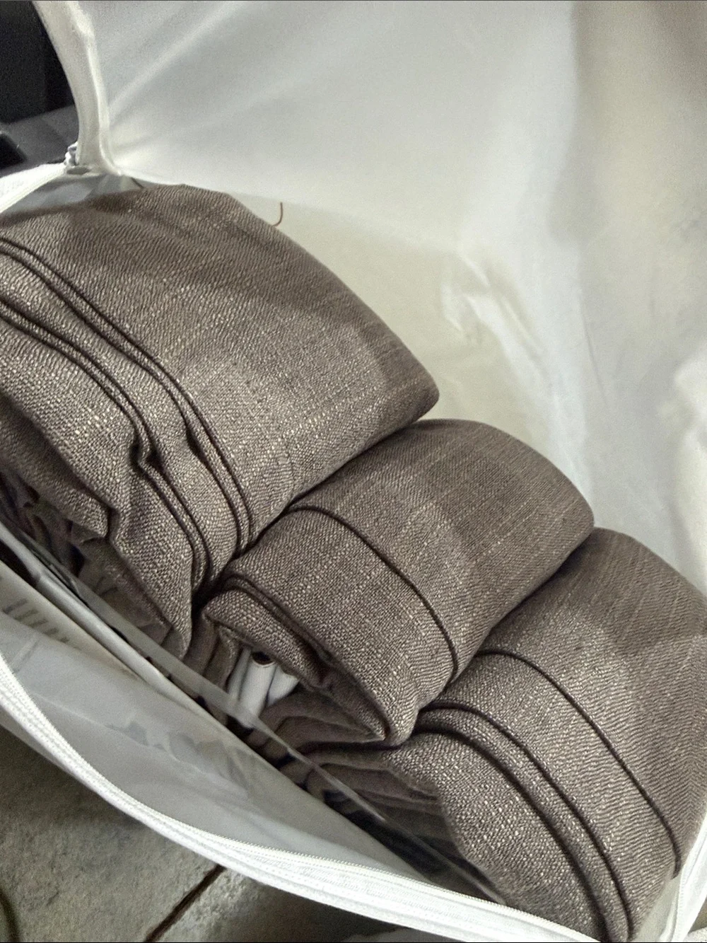 TWOPAGES Liz Linen Drape Curtains Pleated Chocolate Tart Set of (2) 72Wx90L
